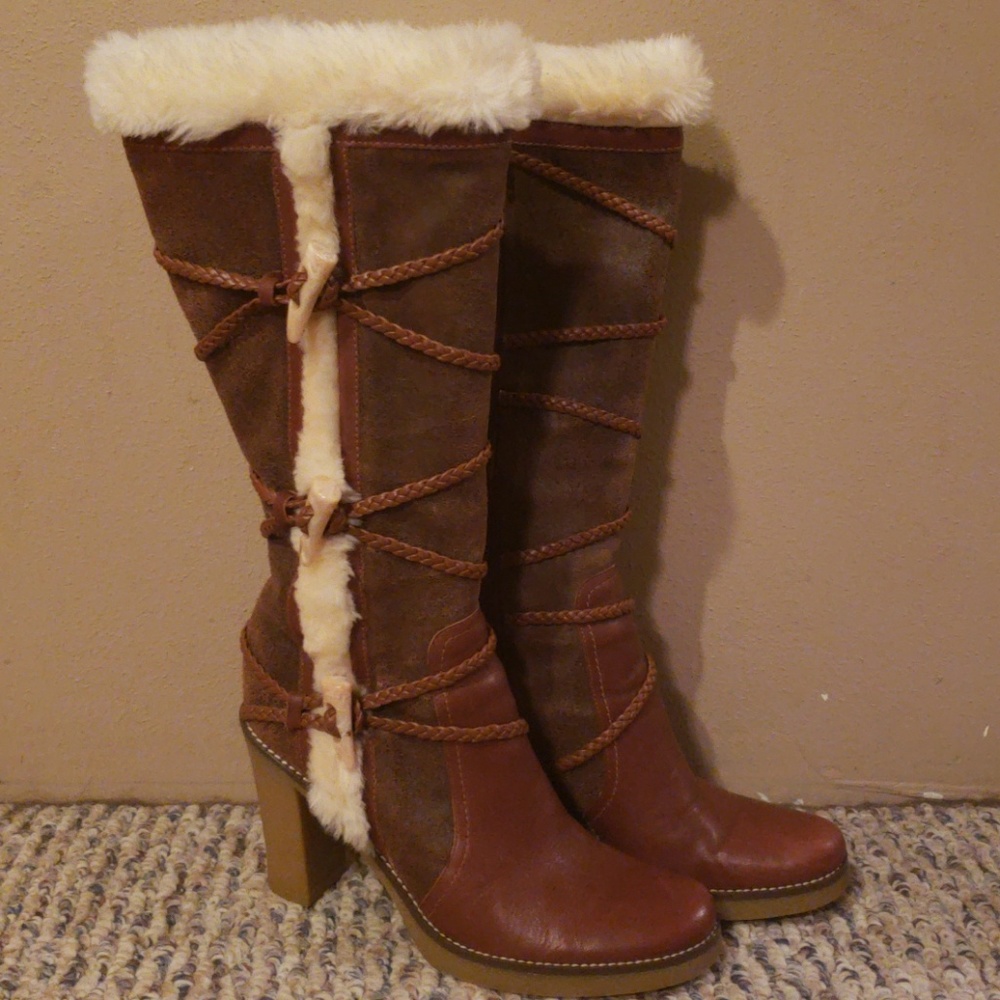 BCBGirls Labany Zip Up Boot Brown 7.5 - Picture 2 of 6